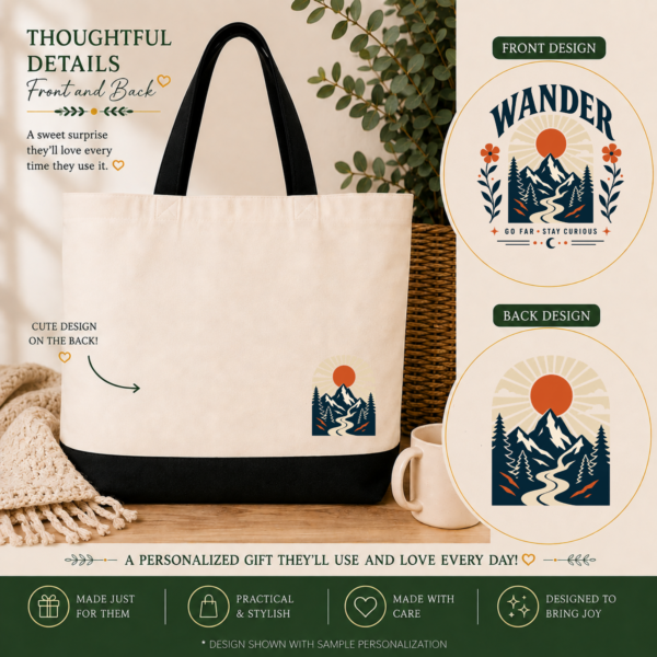 68 Wander Go Far Stay Curious Canvas Tote Bag