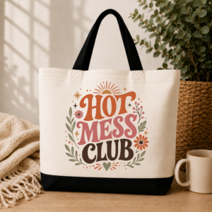 hot mess club gift tote Hot Mess Club Canvas Tote Bag