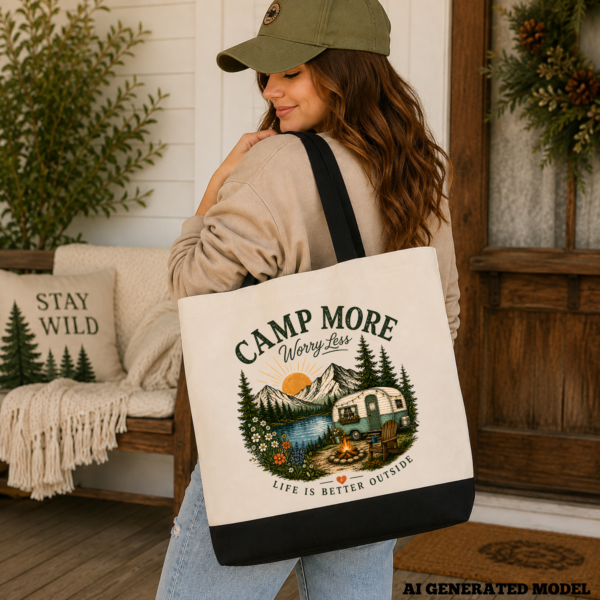 Camp More Worry Less Tote Bag