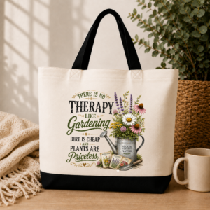 Garden Therapy Gift Tote Gardening Therapy Canvas Tote Bag