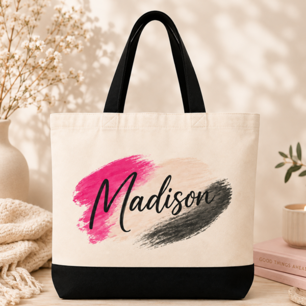 Personalized Name Canvas Tote Bag