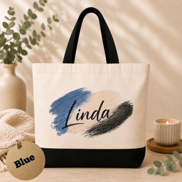 Personalized Name Canvas Tote Bag