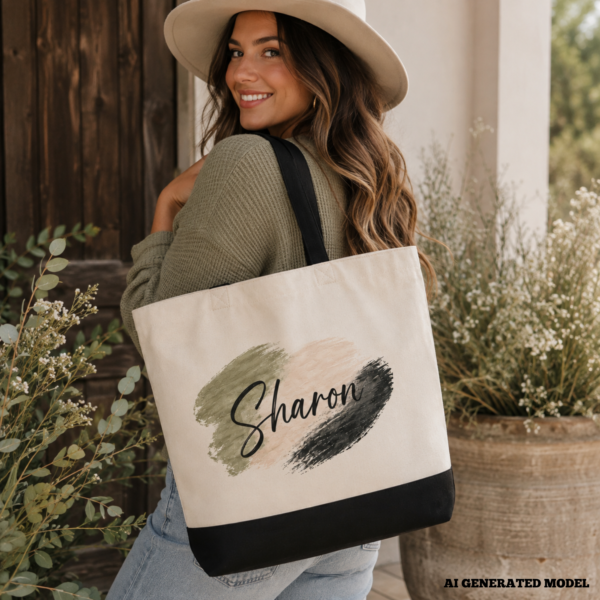 Personalized Name Canvas Tote Bag