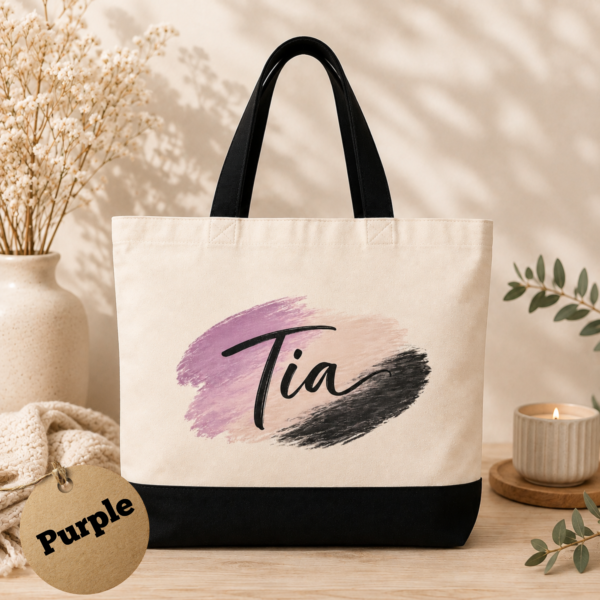 Personalized Name Canvas Tote Bag
