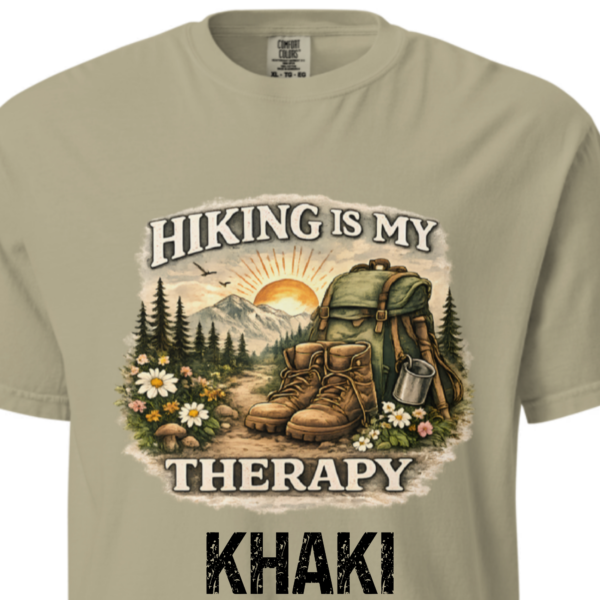 hiking is my therapy-khakipng Hiking Is My Therapy T-Shirt