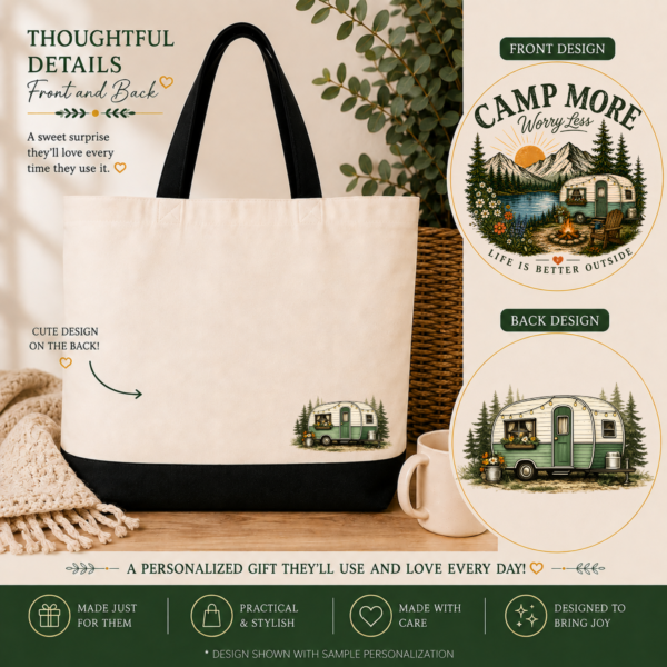 Camp More Worry Less Tote Bag