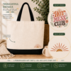 hot mess gift tote front back designs Hot Mess Club Canvas Tote Bag