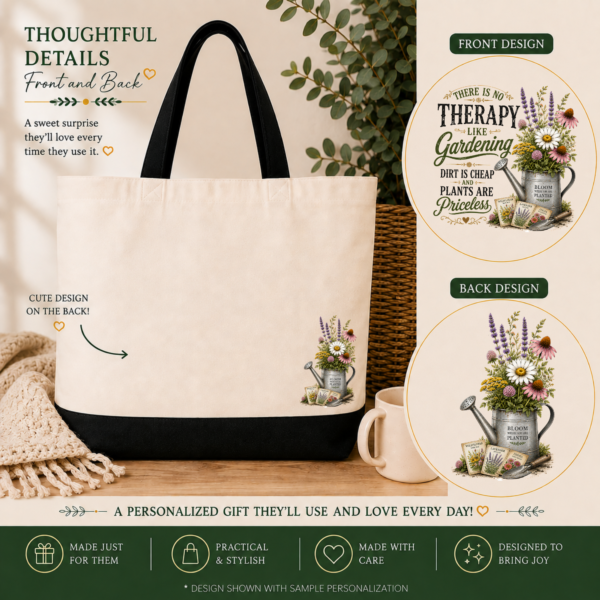 Gardening Therapy Canvas Tote Bag