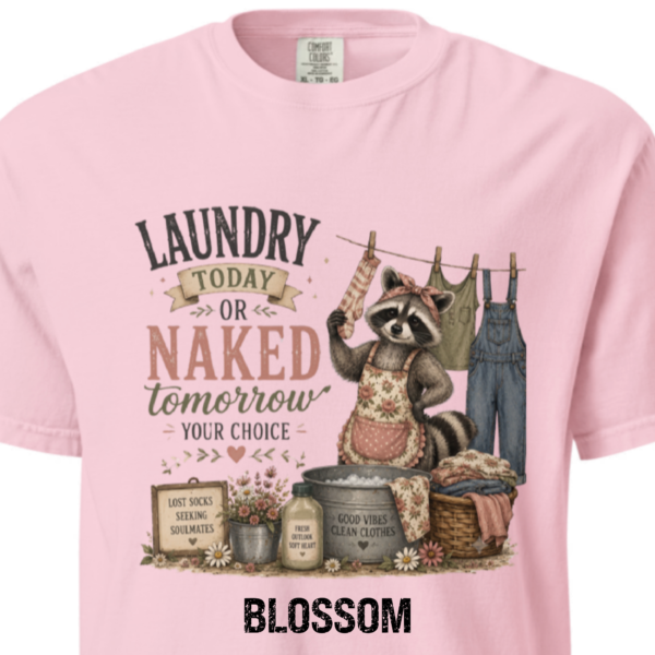 laundry today-blossom Laundry Today or Naked Tomorrow Shirt