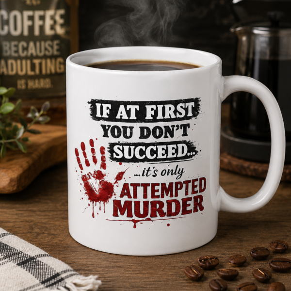 only attempted murder mock-1 Attempted Murder 15 oz Funny Coffee Mug