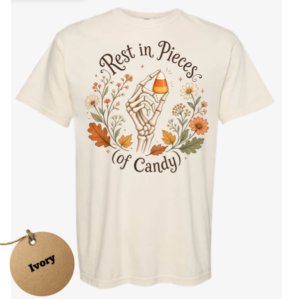 rest in pieces - ivory Rest in Pieces Halloween Shirt
