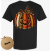 thread pumpkin black Sewing Pumpkin Halloween Shirt