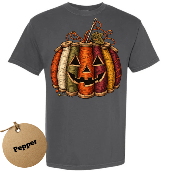 thread pumpkin pepper Sewing Pumpkin Halloween Shirt