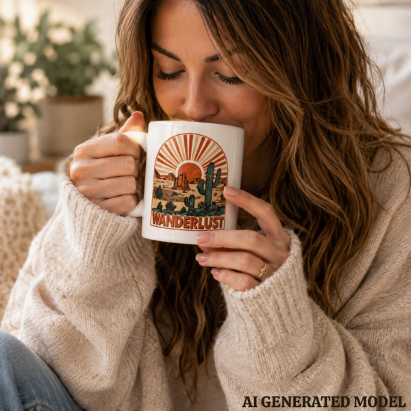 wanderlust mug-3 Wanderlust Desert Mug – 15 oz